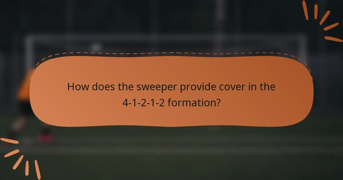 How does the sweeper provide cover in the 4-1-2-1-2 formation?