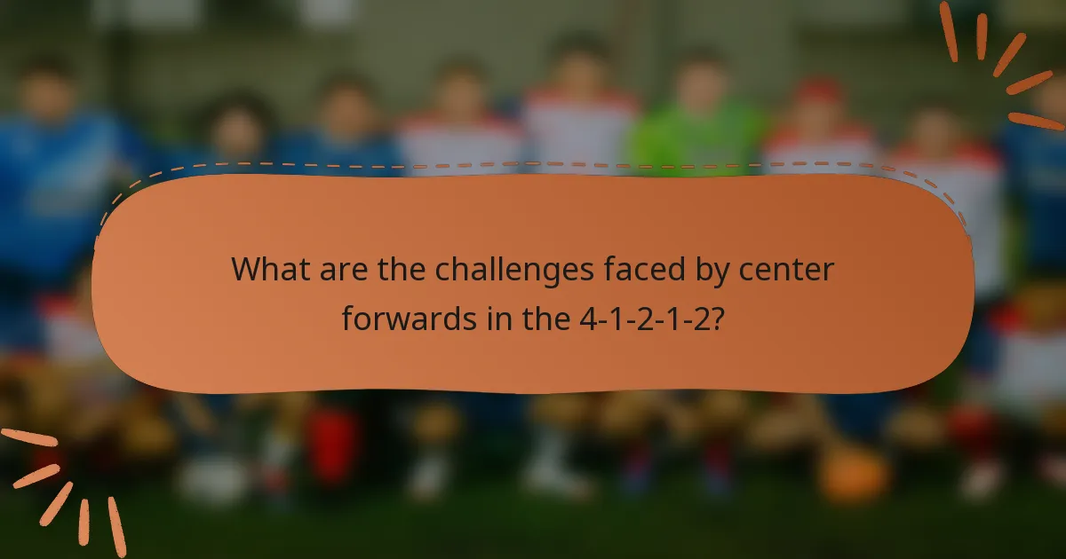 What are the challenges faced by center forwards in the 4-1-2-1-2?