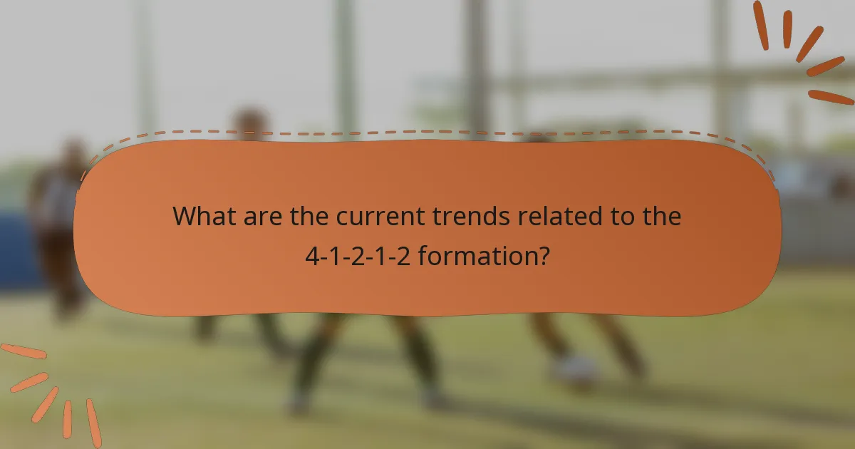 What are the current trends related to the 4-1-2-1-2 formation?
