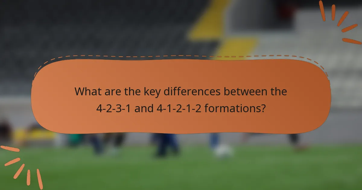 What are the key differences between the 4-2-3-1 and 4-1-2-1-2 formations?
