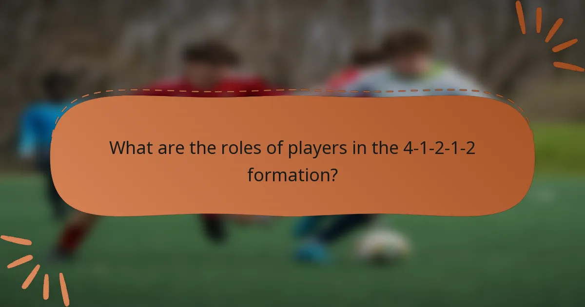 What are the roles of players in the 4-1-2-1-2 formation?