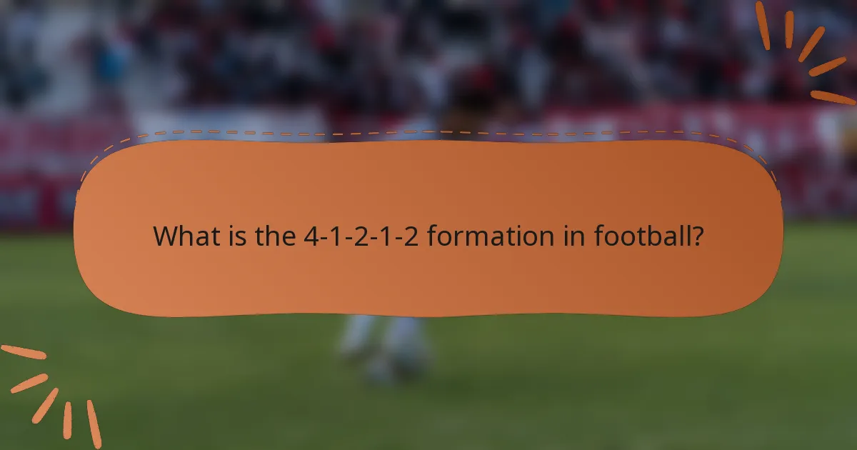 What is the 4-1-2-1-2 formation in football?