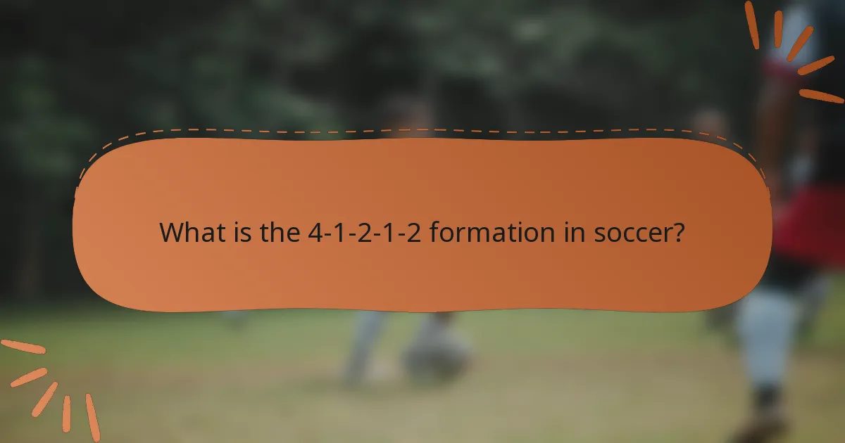 What is the 4-1-2-1-2 formation in soccer?