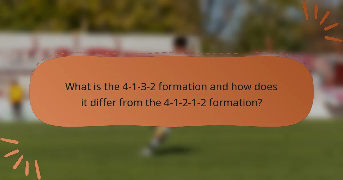 What is the 4-1-3-2 formation and how does it differ from the 4-1-2-1-2 formation?