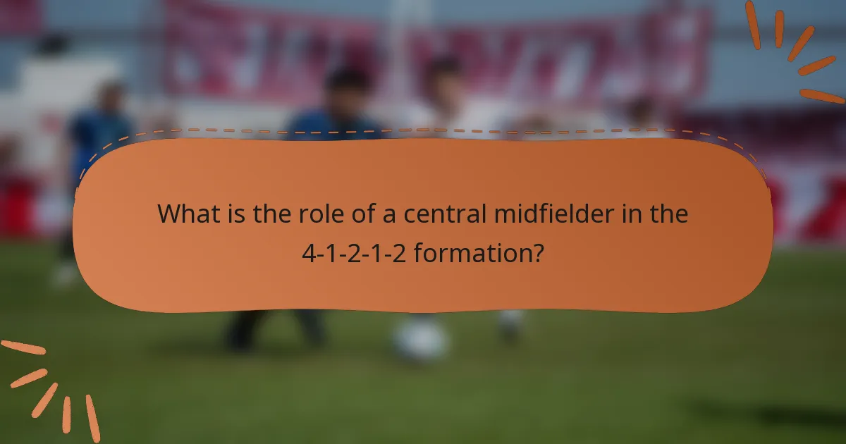 What is the role of a central midfielder in the 4-1-2-1-2 formation?
