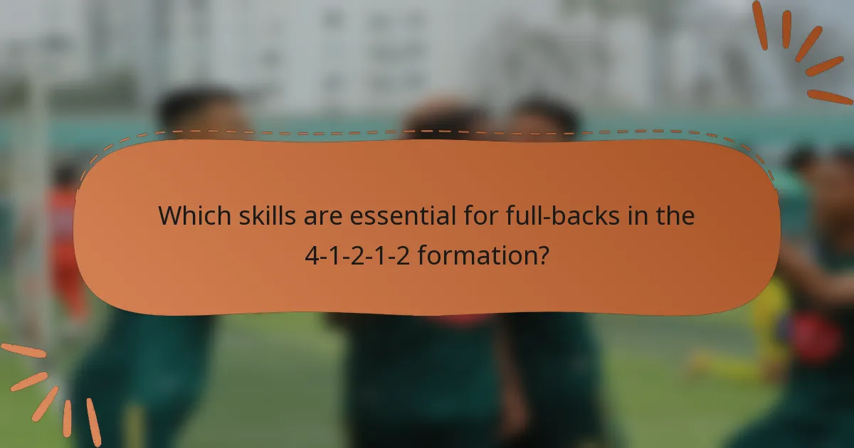 Which skills are essential for full-backs in the 4-1-2-1-2 formation?